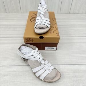 Pure Sole Darla Ankle Strap Leather Sandals Womens Size 7 White